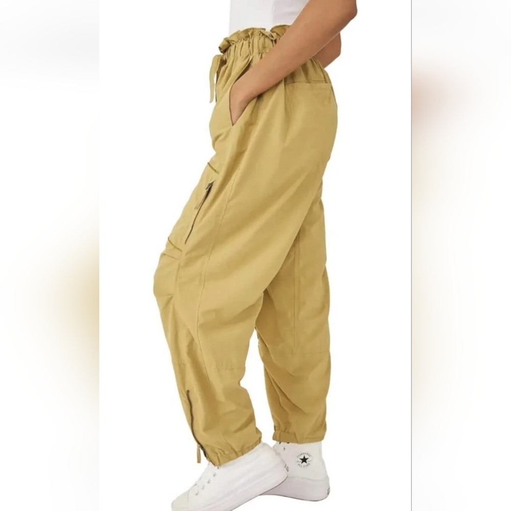 Free People Movement Trekker Pant Women Size L Khakis Brown Oversized Loose Fit - Picture 7 of 8